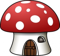 Flowers & Trees - Mushroom House clip art 