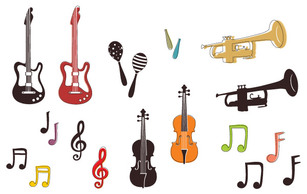 Musical instruments and notes Preview