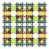 Patterns - Muster 43ab Viele DoppelDs farbig - Endloskachel 