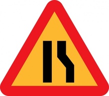 Signs & Symbols - Narrowing Lanes Road Sign clip art 