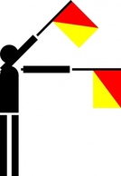 Signs & Symbols - Naval Semaphore Flag W clip art 