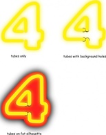 Neon Numerals clip art