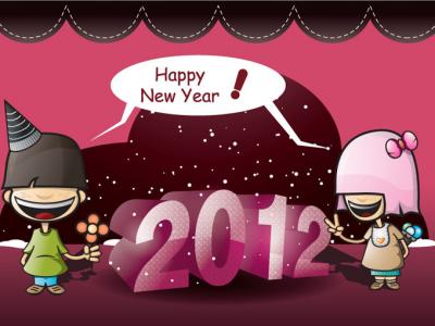 New Year Cartoon Illustration Preview