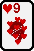 Objects - Nine Of Hearts clip art 