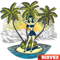 Holiday & Seasonal - NixVex “Girl on Beach” Free Vector 