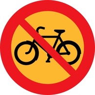 No Bicycles Roadsign clip art Preview