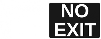 No Exit White On Black clip art Preview