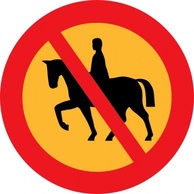 Animals - No Horse Riding Sign clip art 