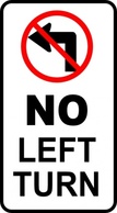 Signs & Symbols - No Left Turn Sign clip art 