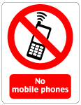 No Mobile Phones Vector Sign 