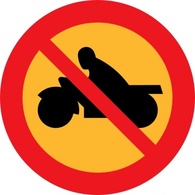 No Motorbikes clip art 