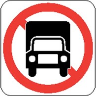 Transportation - No Truck Sign Board Vector 