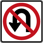 No U Turn Vector Sign