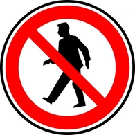 No Walking Pedestrians clip art Preview