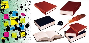 Notes ink books point vector material