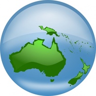 Objects - Oceania Globe clip art 