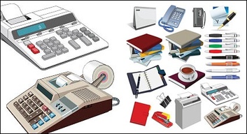 Office supplies vector material Preview