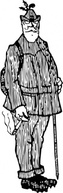 Old Alpine Hiker clip art