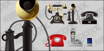 Old and new telephone vector material Preview