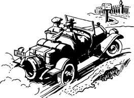 Transportation - Old Style Automobile clip art 