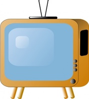 Cartoon - Old Styled Tv Set clip art 