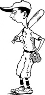 Objects - Old Time Ball Player clip art 