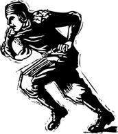 Sports - Old Time Football Player clip art 