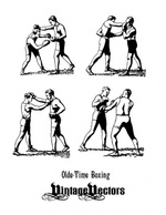 Sports - Olde-Time Boxers in Classic Boxing Stances, Punching 