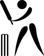 Sports - Olympic Sports Cricket Pictogram clip art 