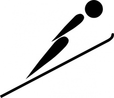 Signs & Symbols - Olympic Sports Ski Jumping Pictogram clip art 