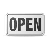 Open Sign plastic