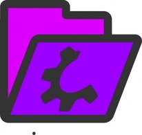 Objects - Open Violet Folder Icon clip art 