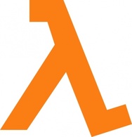 Orange Lambda clip art