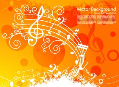 Backgrounds - Orange Music Background 