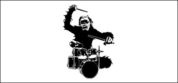 Orangutan drummer Vector