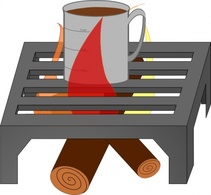 Oreomasta Coffee Cup Over Fire Grate clip art Preview