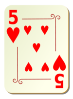 Business - Ornamental deck: 5 of hearts 