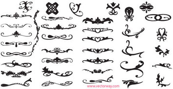 Ornaments free vector set