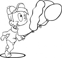 Sports - Outline Boy Running clip art 