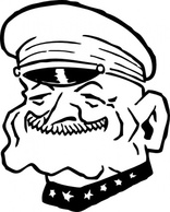 Military - Outline Man Military Lineart Smiling Admiral Coontz 