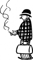 Outline People Man Little Funny Cigar Smoker Preview