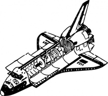 Outline Transportation Plane Shuttle Fly Vehicle Space Nasa 