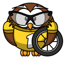 Cartoon - Owl cyclist 