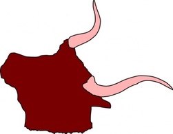 Objects - Ox Head With Horns clip art 