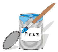 Spills & Splatters - Paint tin can and brush 