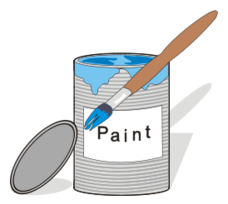 Paint tin can and brush 1