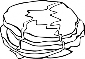 Food - Pan Cakes (b And W) clip art 