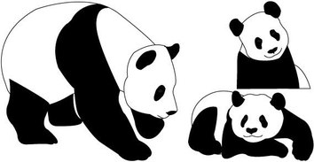 Panda bears free vector