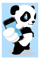 Animals - Panda with mobile phone 