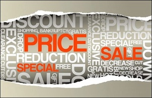 Business - Paper tear sale, price vector 